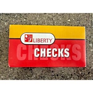 Vintage Liberty Checks Box Red Yellow Bank Deposit Storage Case Holder